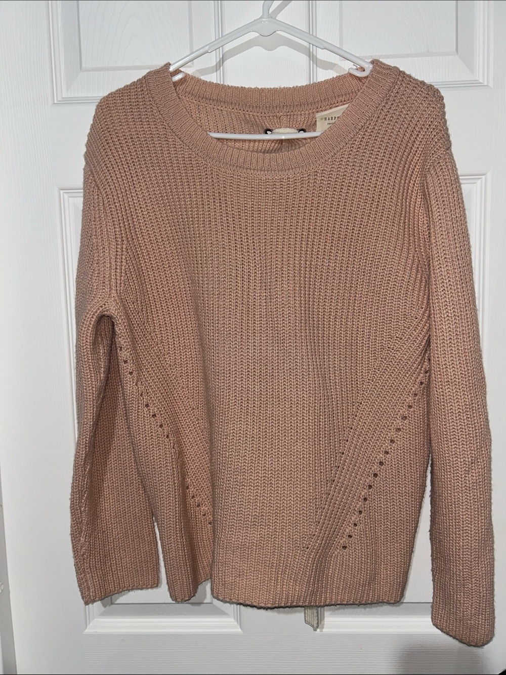 Harper Heritage medium Women’s Classic Knit Sweater - Blush Tie back detail